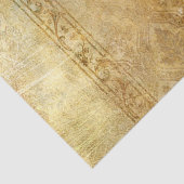 ヴィンテージ、擦り切れた、SHパターン花ダマスク織素朴な、金ゴールド 薄葉紙 (詳細)