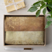 ヴィンテージ、擦り切れた、SHパターン花ダマスク織素朴な、金ゴールド 薄葉紙 (ギフト)