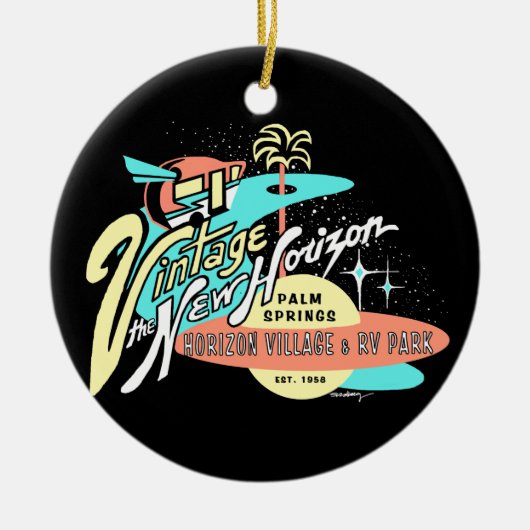 "ヴィンテージ: 新しい地平線" セラミックオーナメント (正面)