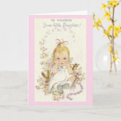 ヴィンテージ – 新しい娘を歓迎するために カード (黄色い花)
