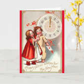 ヴィンテージ – 新年の心からの願い カード (黄色い花)