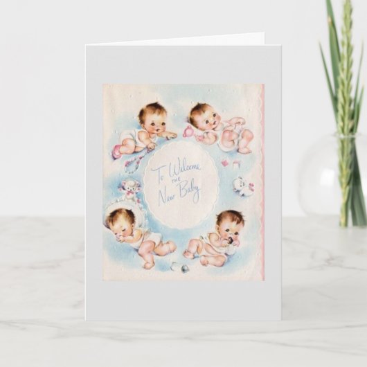ヴィンテージ-新生児を歓迎するために カード (正面)