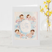 ヴィンテージ-新生児を歓迎するために カード (黄色い花)