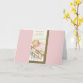 ヴィンテージ「新着」ベビー カード (黄色い花)