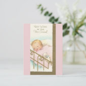 ヴィンテージ「新着」ベビー ポストカード (スタンド正面)