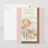 ヴィンテージ「新着」ベビー ポストカード (正面/裏面)