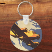 ヴィンテージ 旅行と輸送 飛行機飛行 キーホルダー (正面)