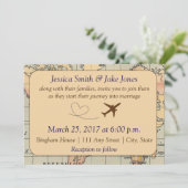 ヴィンテージ、旅行をテーマにした結婚式の招待 招待状 (スタンド正面)