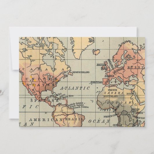 ヴィンテージ、旅行をテーマにした結婚式の招待 招待状 (裏面)