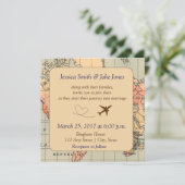 ヴィンテージ、旅行をテーマにした結婚式への招待 招待状 (スタンド正面)