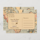 ヴィンテージ、旅行結婚式はがきを保存 案内ポストカード (正面/裏面)