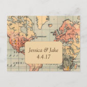 ヴィンテージ、旅行結婚式はがきを保存 案内ポストカード (裏面)