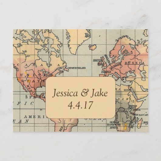 ヴィンテージ、旅行結婚式はがきを保存 案内ポストカード (裏面)