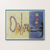 ヴィンテージ – 旅行 – ポスターハワイ – トロピカルポスター ジグソーパズル (横)