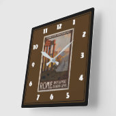 ヴィンテージ+旅行+広告 スクエア壁時計 (傾斜)