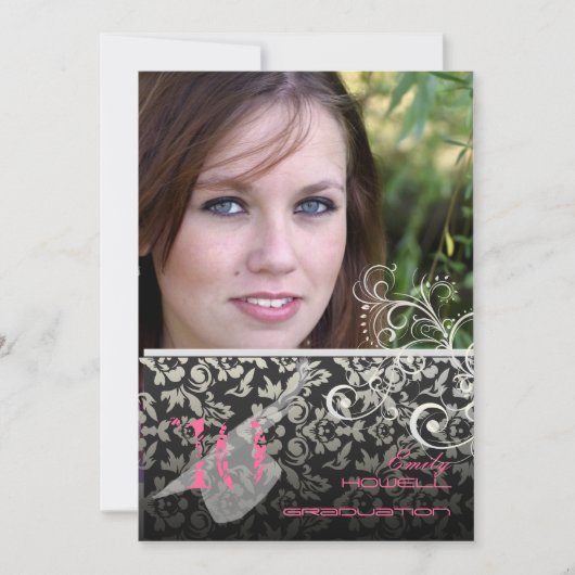 ヴィンテージ/旋回/ダマスク/目盛 招待状 (正面)