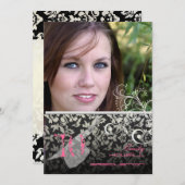 ヴィンテージ/旋回/ダマスク/目盛 招待状 (正面/裏面)