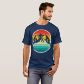 ヴィンテージ 日の出 日没 キャンピング ハイキング 山 フリー Tシャツ (正面フル)