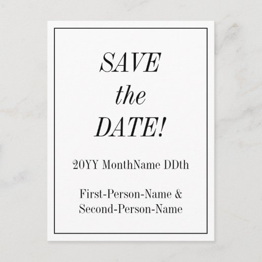 ヴィンテージ「日付を保存！」 ポストカード (正面)