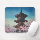 ヴィンテージ 日本の木版画 春の夕べの五重塔 マウスパッド (マウス)