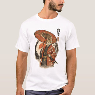 ヴィンテージ 日本の浮世絵 木版画 タビーキャット Tシャツ