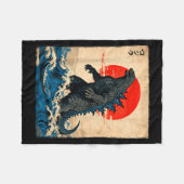 ヴィンテージ 日本の芸術 カイジュウ モンスター フリースブランケット (正面(横))