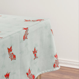 ヴィンテージ·日本の金ゴールド·フィッシュ反復パターン テーブルクロス