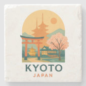 ヴィンテージ 日本の風景 ストーン コースター (正面)