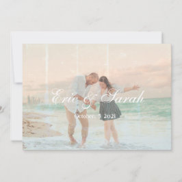 ヴィンテージ/旧写真効果記念日カップル 案内状