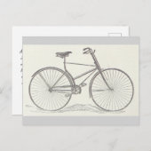 ヴィンテージ、旧式の自転車の描写 ポストカード (正面/裏面)