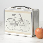 ヴィンテージ、旧式の自転車の描写 メタルランチボックス (インサイチュ)