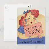 ヴィンテージ　早く回復してね ポストカード (正面/裏面)
