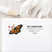 ヴィンテージ（昆虫）オオカバマダラ、モナークバタフライオレンジレトロ ラベル (インサイチュ)