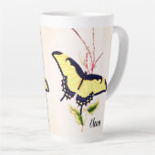 ヴィンテージ(昆虫)オオカバマダラ、モナーク蝶パーソナライズされた名 カフェラテマグ (右アングル)