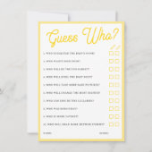 ヴィンテージ（昆虫）マルハナバチ誰だと思う？ベビシャワーゲームカード 招待状 (正面)