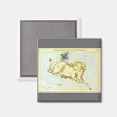 ヴィンテージ、星占いおひつじ座 マグネット (正面/裏面)