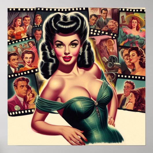 ヴィンテージ・映画・ピンナップガール ポスター (正面)