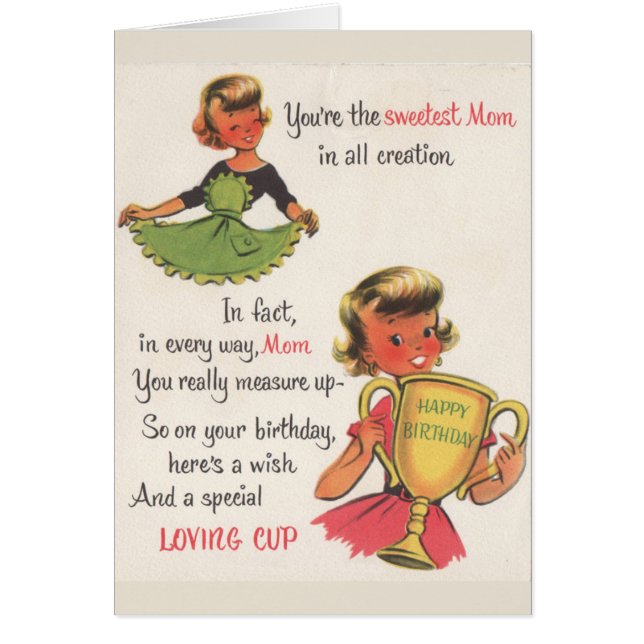ヴィンテージ-最も甘いお母さんへのハッピーバースデー、 (正面)
