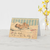 ヴィンテージ-最高の新しい親とベビー、 カード (黄色い花)