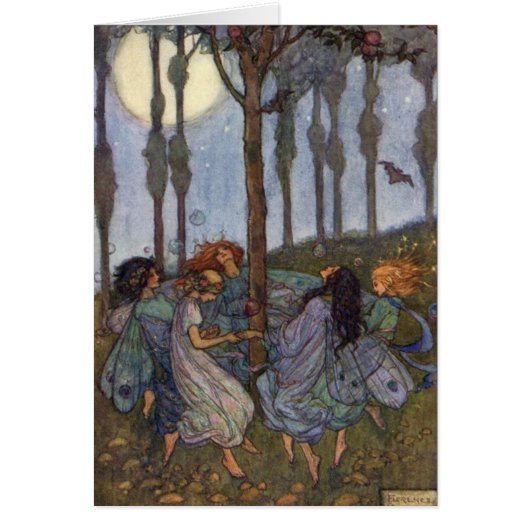 ヴィンテージ-木のまわりの妖精のダンス、 (正面)
