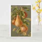 ヴィンテージ – 木の上の梨 カード (黄色い花)