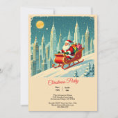 ヴィンテージ＆未来都市サンタのそり クリスマス 招待状 (正面)