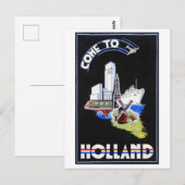 ヴィンテージ「来to Holland」旅行ポスター ポストカード (正面/裏面)