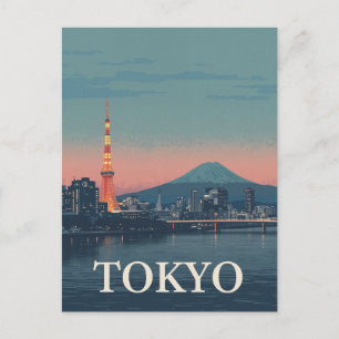 ヴィンテージ 東京 日本 トラベルポスター 富士山 ポストカード