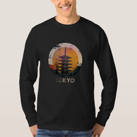 ヴィンテージ 東京 日本 五重塔 Tシャツ (正面)