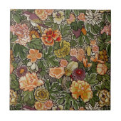 ヴィンテージ、果実、花、葉のパターン タイル (正面)