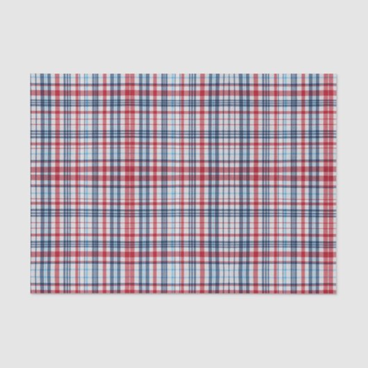 ヴィンテージ、格子状赤白青パターン 薄葉紙 (正面)