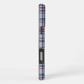 ヴィンテージ、格子状赤白青パターン iPhoneケース (右側面)