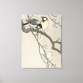 ヴィンテージ 桜と鳥の絵画 キャンバスプリント
