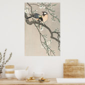 ヴィンテージ 桜と鳥の絵画 ポスター (キッチン)